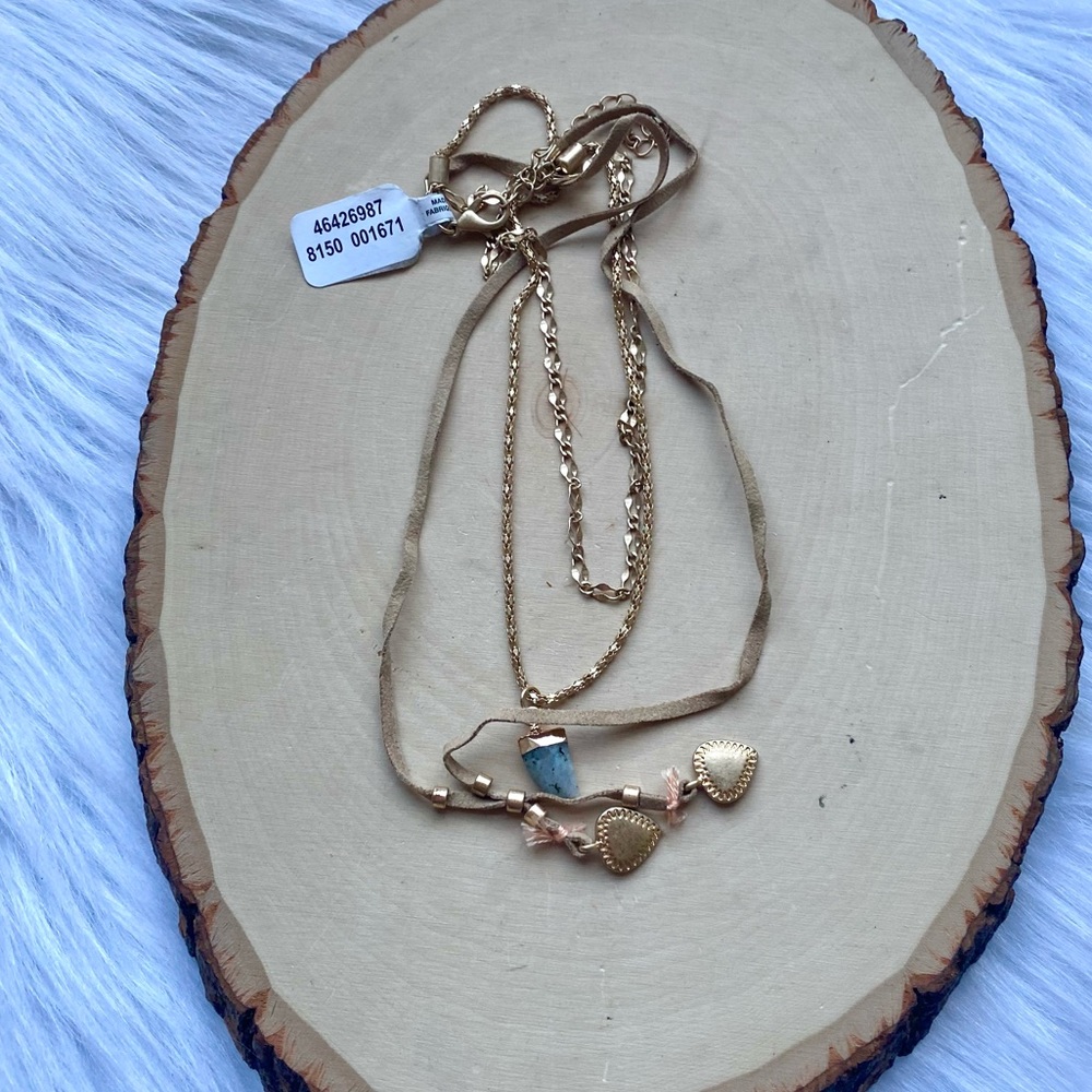 NWT Free People Outlaw Suede Layered Necklace - Picture 4 of 12